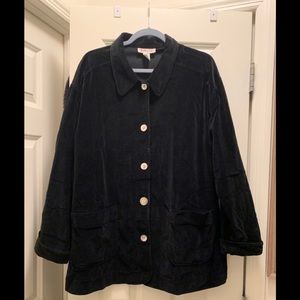 Black Velvet Talbots Jacket, 14, MoP Buttons!